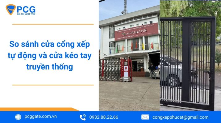 so sánh cửa cổng xếp tự động và cửa kéo tay truyền thống