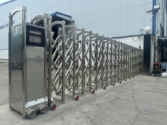 Cách xử lý lỗi cổng xếp tự động bị lệch bánh xe, nghiêng ray