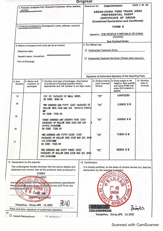 Giấy chứng nhận CO-2
