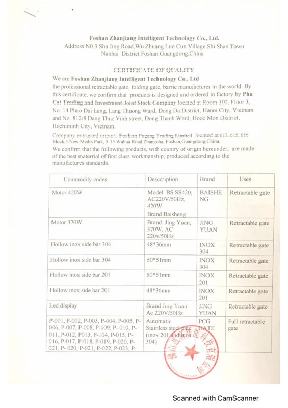 Giấy chứng nhận CQ